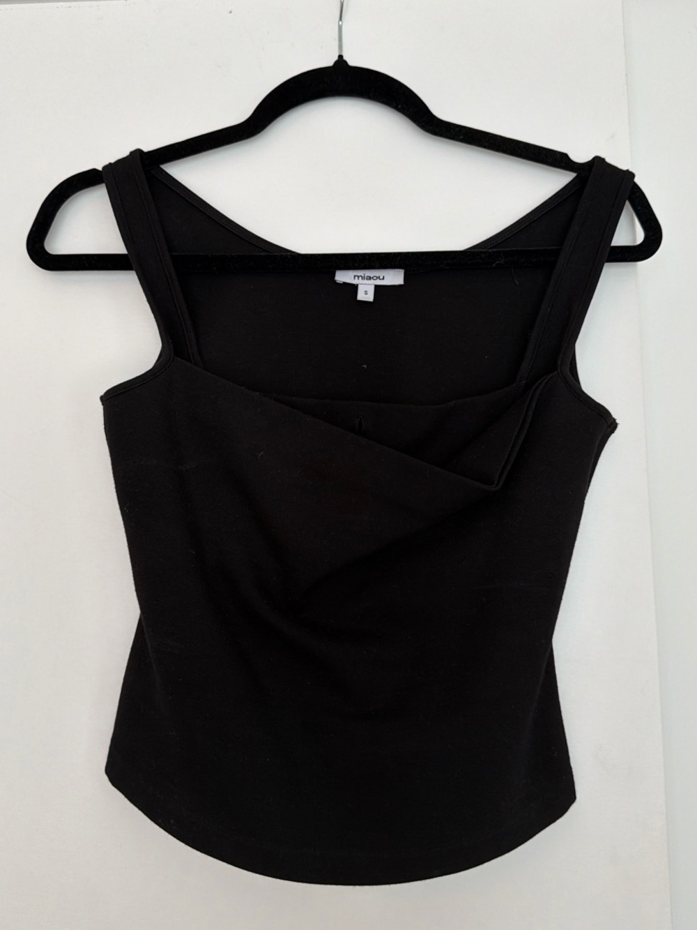 Miaou Black Square-Detail Tank Top